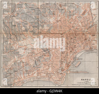 NAPOLI Neapel antiken Stadt Stadt Plan Klavier interne. Italien-Mappa, 1896 Stockfoto