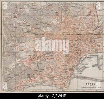 NAPOLI Neapel antiken Stadt Stadt Plan Klavier interne. Italien-Mappa, 1912 Stockfoto