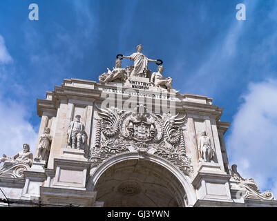 dh Rua Augusta Arch LISSABON PORTUGAL Triumphbogen Stadttor lisboa praca do comercio Stockfoto