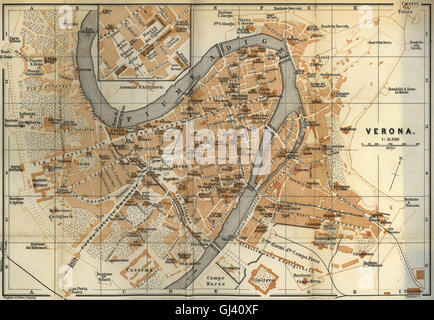 Italien – Ein Handbuch für Reisende (1883) bietet einen umfassenden Leitfaden für Norditalien, in dem wichtige Regionen, Sehenswürdigkeiten, kulturelle Praktiken und Reiserouten hervorgehoben werden. Es dient als detaillierte Ressource für Touristen und Entdecker, die die Landschaft und den kulturellen Reichtum der Gegend verstehen möchten. Stockfoto