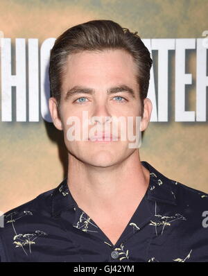 Hollywood, Kalifornien. 10. August 2016. HOLLYWOOD, CA - AUGUST 10: Schauspieler Chris Pine kommt bei der Vorführung von CBS Films "Hölle oder Hochwasser" an ArcLight Hollywood am 10. August 2016 in Hollywood, Kalifornien. | Verwendung Weltweit © Dpa/Alamy Live-Nachrichten Stockfoto