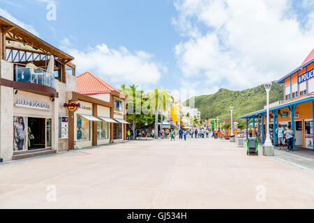 Einkaufsparadies in Philipsburg St. Marteen Stockfoto