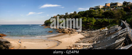 Panoramablick von Gordons Bay in Sydney. Stockfoto