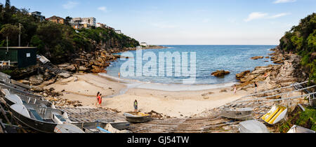 Panoramablick von Gordons Bay in Sydney. Stockfoto