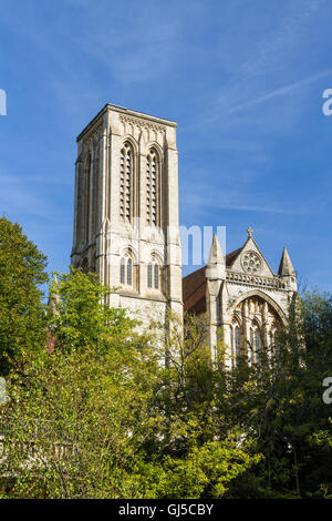 Turm der St.-Stephans anglikanische Kirche, Bournemouth, England, Vereinigtes Königreich. Stockfoto