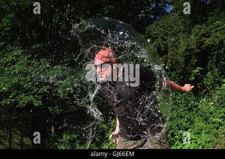 In Ihrem Gesicht Stockfoto