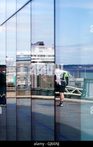 Der Pier-Kopf am Ufer des Flusses Mersey Liverpool, Merseyside, England Stockfoto