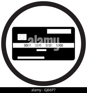 Kreditkarten-flache Symbol Monochrom. Finanzielle EC-Karte und Vektor Banking Karte mit Geld, Darstellung der Kunststoff Credit card ich Stockfoto