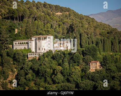 Der Palacio de Generalife war Sommersitz Schloss und Land der Nasriden Emire (Könige) von das Emirat von Granada. Stockfoto