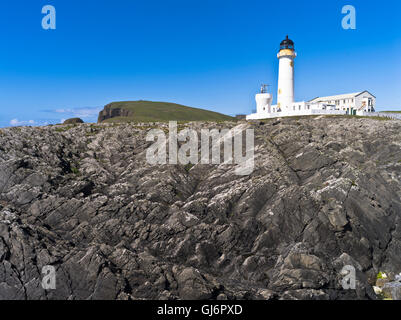 dh Süden Leuchtturm FAIR ISLE SHETLAND Docht für Hestigeo NLB Leuchtturm Felsen Seacliff Inseln Schottland Stockfoto