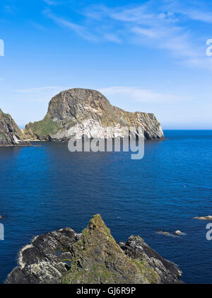 Dh Schafe Rock FAIR ISLE SHETLAND Große Meer stack Die Heelors Coastal cliff Küste Schottland Stockfoto