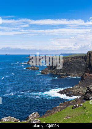 dh Küste ESHANESS SHETLAND Eshaness Seacliffs Shetland Küste uk Klippe Shetlands Norden Festland scenic Stockfoto