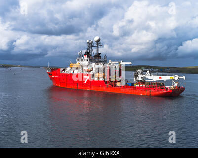 dh Öl Industrie Nordsee UK Oil Rig Unterstützung Schiff Schiff Lerwick Shetland Schottland liefern offshore Stockfoto