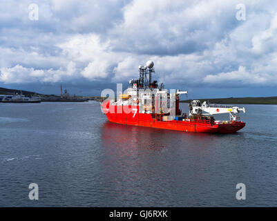 dh Oil Industry NORTH SEA UK Oil Rig Support Vessel Ankunft Lerwick shetland schottland Offshore-Versorgungsschiff shetlands Stockfoto