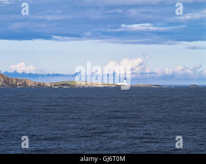 dh South Lighthouse FAIR ISLE SHETLAND Island Küste weißes Licht Haus uk Insel schottland Meer abgelegen Stockfoto