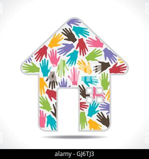 bunten Hand Muster Design home Symbol Vektor Stock Vektor