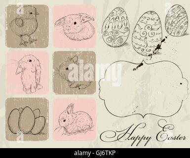 Vintage Poster über Ostern. Stock Vektor