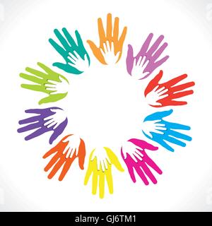 bunten Hand Runde Etikett Vektor Stock Vektor