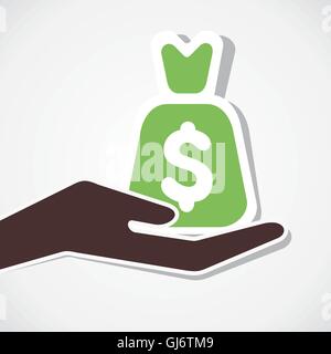 Geld in der hand Tasche Vektor Stock Vektor