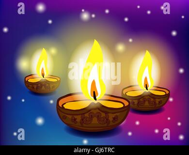 Diwali-fest mit schönen Lampen. Stock Vektor