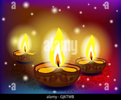 Diwali-fest mit schönen Lampen. Stock Vektor