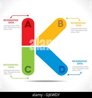 kreative K Alphabet Info-Grafik-design-Konzept-Vektor Stock Vektor