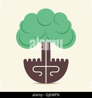 kreative Baum Design mithilfe von Hand Lager Vektor Stock Vektor