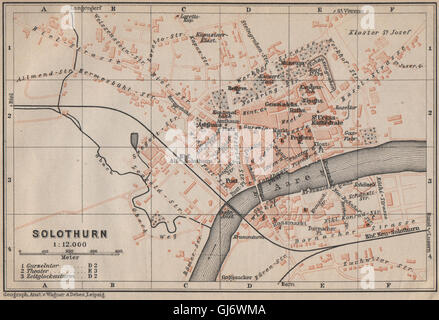 SOLOTHURN / SOLOTHURN. Stadt Stadt attraktivem. Schweiz-Suisse-Schweiz, 1907 Karte Stockfoto