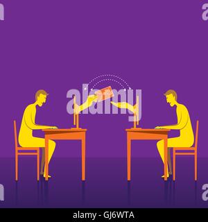 kreative senden Nachricht oder Mail Konzept auf andere Person Vektor Stock Vektor