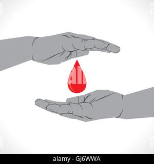 Speichern Sie oder Spenden Sie Blut-Icon-Konzept-Vektor Stock Vektor