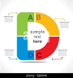 kreative D Alphabet Info-Grafik-design-Konzept-Vektor Stock Vektor