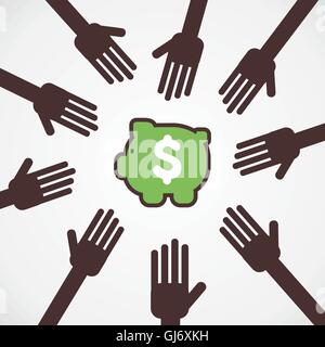 Jeder will Geld Konzept Vektor Stock Vektor