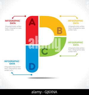 kreative Alphabet P Info-Grafik Design Konzept Vektor Stock Vektor