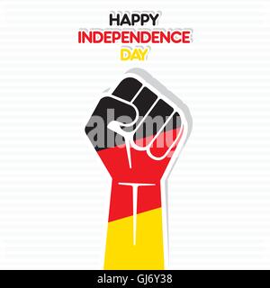 Flagge von Deutschland in der Hand, happy Independence Day design Vektor Stock Vektor