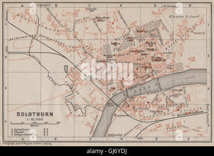 SOLOTHURN / SOLOTHURN. Stadt Stadt attraktivem. Schweiz-Suisse-Schweiz, 1909-Karte Stockfoto