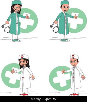 Arzt-Cartoon-Figur Stock Vektor