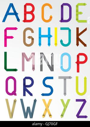 Colol Origami Buchstaben set Stock Vektor