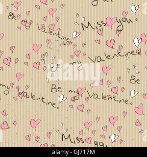 Nahtlose Textur mit "Liebe" Elemente. Stock Vektor