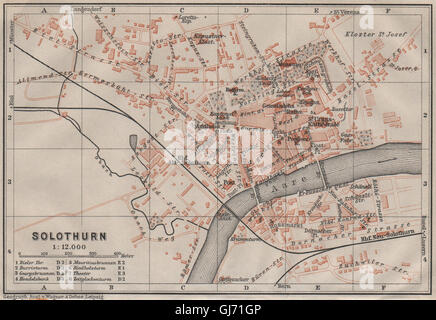 SOLOTHURN / SOLOTHURN. Stadt Stadt attraktivem. Schweiz-Suisse-Schweiz, 1911-Karte Stockfoto