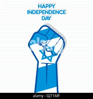 Unabhängigkeitstag Israels, Flagge Israels Hand Design Vektor Stock Vektor