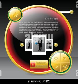 Glänzende Schaltfläche Form Vorlage Webdesign Stock Vektor