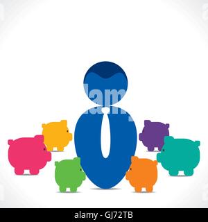 Jede Bank bereit, Geld oder Kredit-Konzept-Vektor Stock Vektor