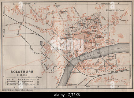 SOLOTHURN / SOLOTHURN. Stadt Stadt attraktivem. Schweiz-Suisse-Schweiz, 1913-Karte Stockfoto