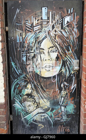 Northern Quarter Artwork, NQ, Manchester, North West England, Großbritannien, M1 1JR Stockfoto