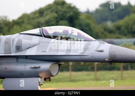 Polnische Luftwaffe F - 16C Fighting Falcon beim RIAT 2016, Royal International Air Tattoo Stockfoto