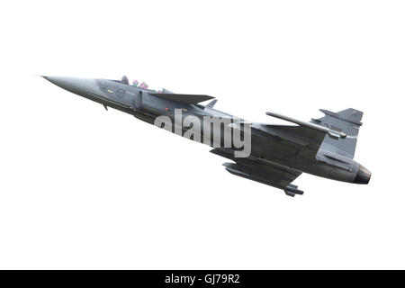 Schwedische Luftwaffe Saab JAS 39 A Gripen 277 Jagdflugzeug, Angriffs- und Aufklärungsflugzeug der Royal International Air Tattoo RIAT 2016 Stockfoto