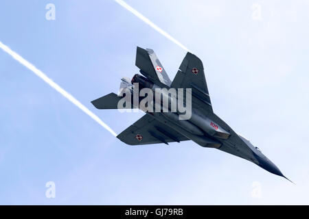 Polnische Luftwaffe 1 ELT Mig-29A 108 Fulcrum beim RIAT 2016, Royal International Air Tattoo Stockfoto