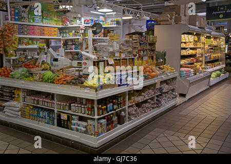 Die Luna Bros.-Konzession in Essex Street Market auf der Lower East Side von Manhattan, New York City Stockfoto