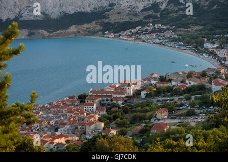 Baska-Stadt in Insel Krk, Kroatien Stockfoto