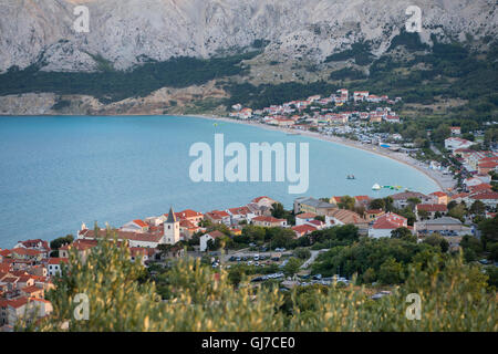 Baska-Stadt in Insel Krk, Kroatien Stockfoto